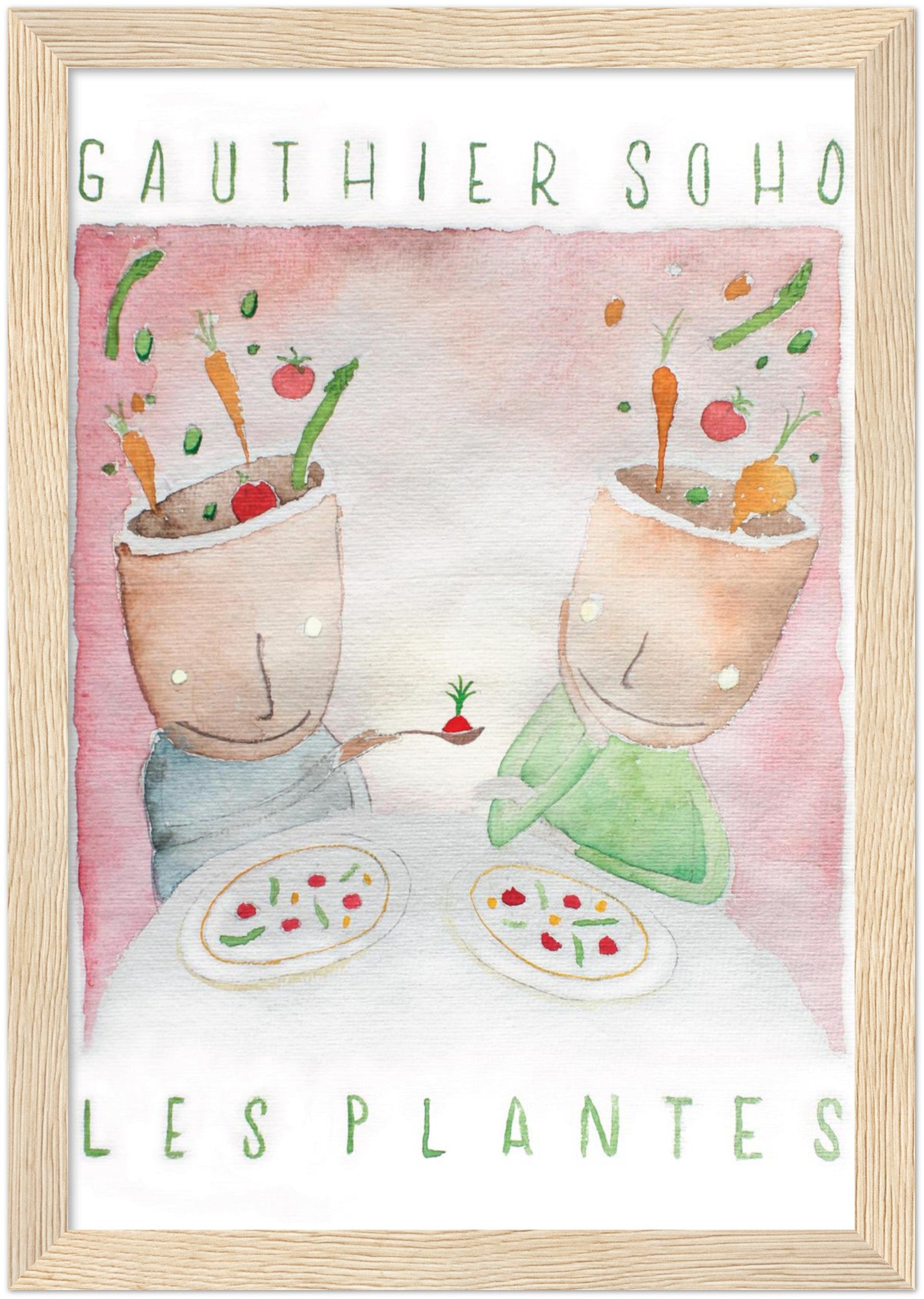 'Les Plantes'  Framed Vegan Menu Print - Gauthier Soho 2017
